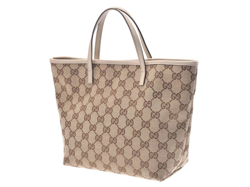 Gucci GG Beige Parrot Canvas Handbag Papagallo Tan
